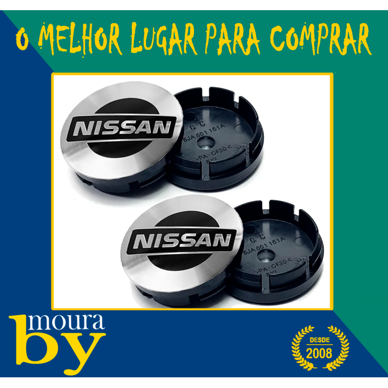 4 Centros de Jante rodas Nissan 56mm 56 mm