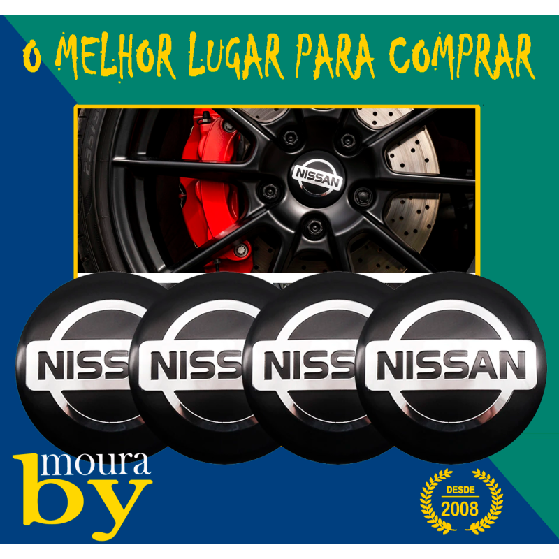 4 Centros de Jante rodas Nissan 56mm 56 mm