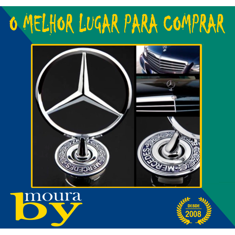 Emblema Capô Mercedes W124 W202 W203 W208 W210