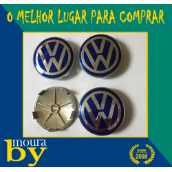 4 Centros de Jante 68mm Azul Volkswagen