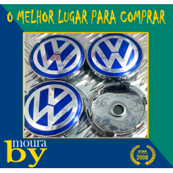 4 Centros de Jante 60mm  Azul Volkswagen