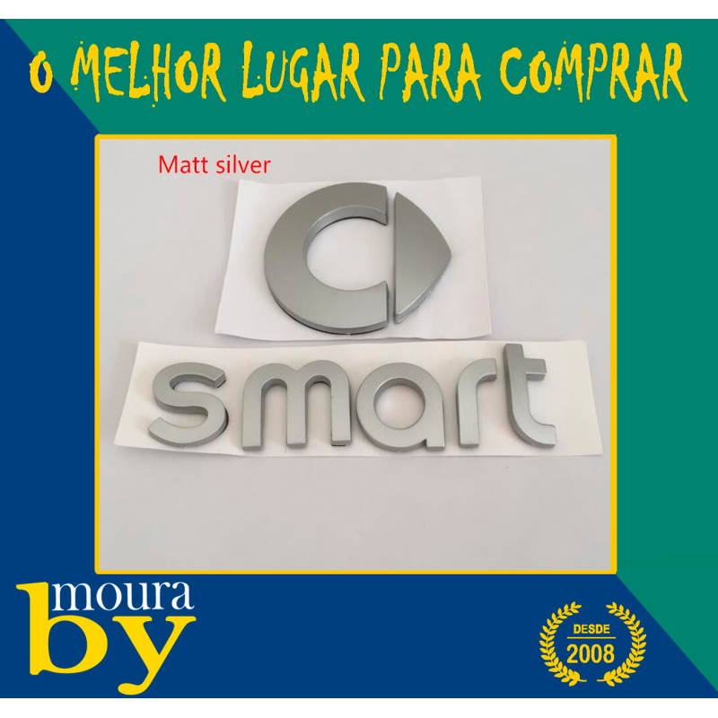 Smart Emblema Símbolo e letra Prateado- Silver