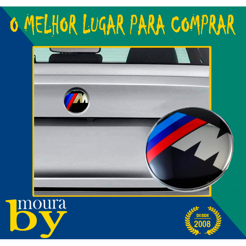 Emblema BMW M 74mm Traseiro E46 E39   E60 Z3 Z4 X1 X3 X5 X6 520i