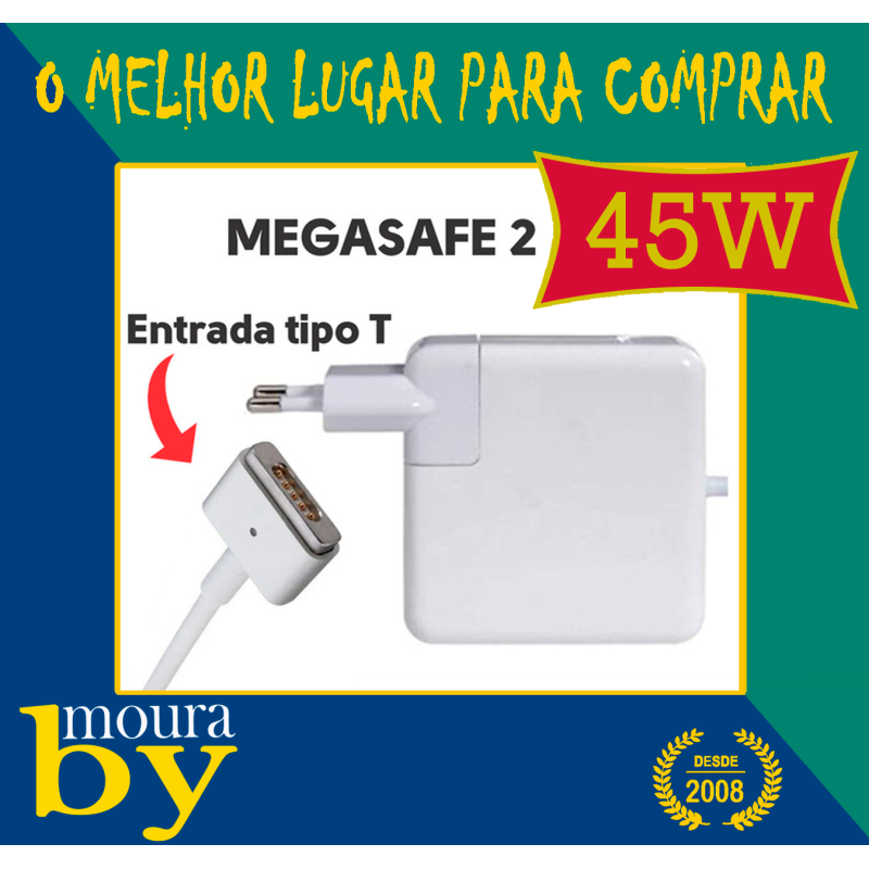 45W Carregador MacBook Air Magsafe 2 - 14,85 V 3,05 A 45W