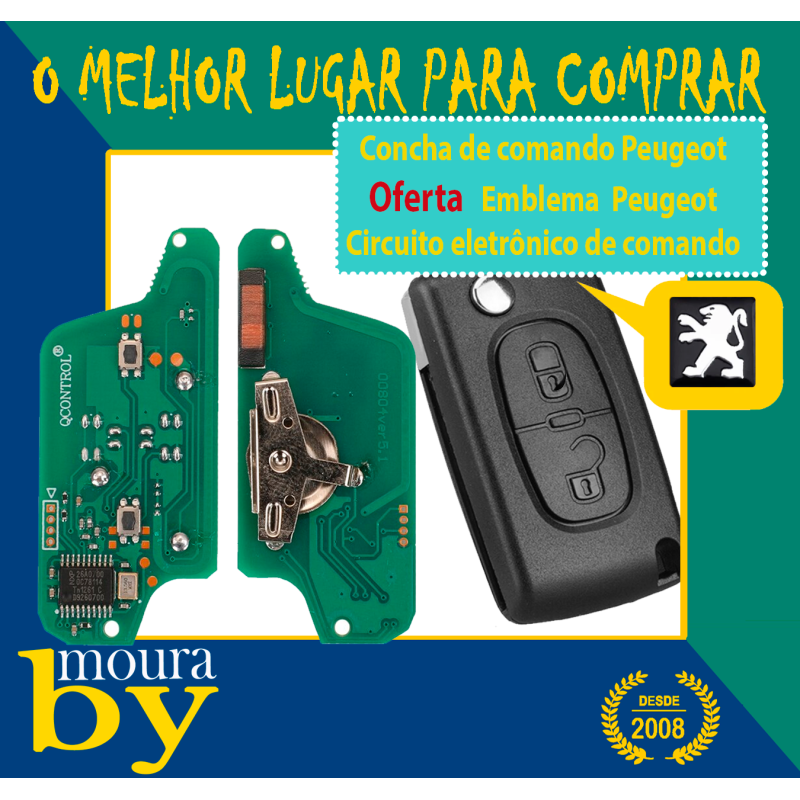 Concha 2 Botões de comando com placa eletrónica  Peugeot