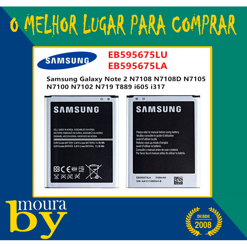 EB595675LU Samsung Galaxy Note2 e GT-N7102 Bateria Original
