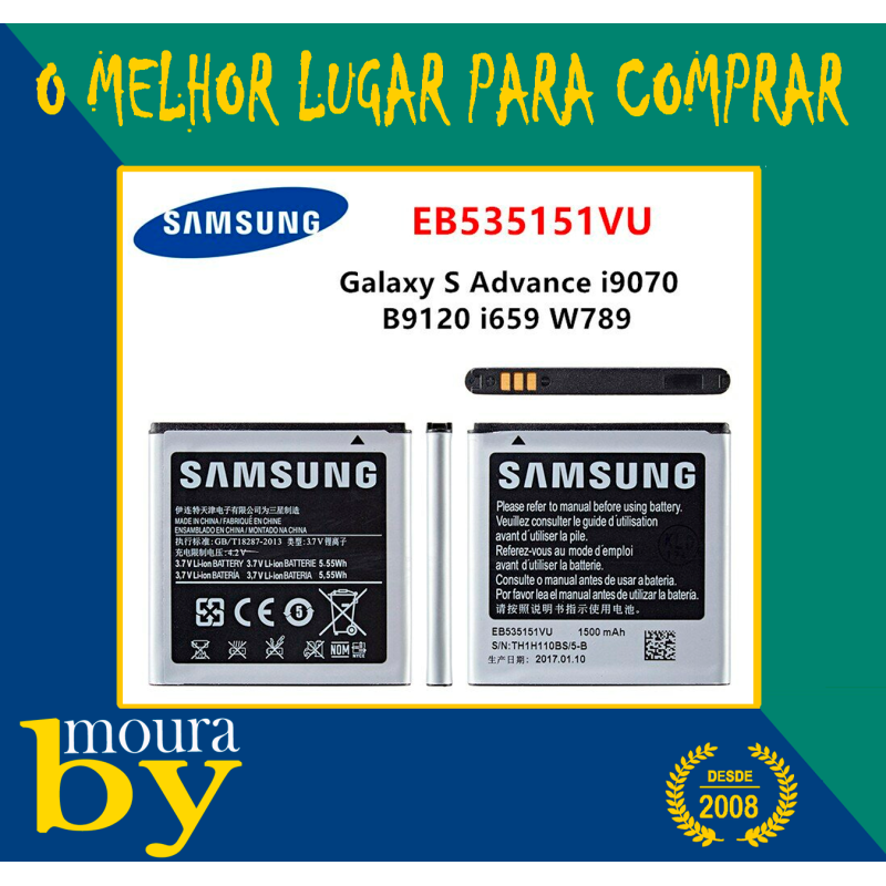 EB535151VU Bateria Original para Samsung Galaxy S GT-i9070