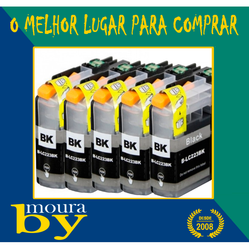 LC221 LC223 - 5 Tinteiros Compativeis Brother LC221 LC223 LC-221