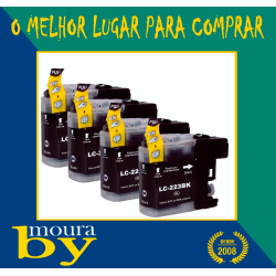 LC221 LC223 - 4 Tinteiros Compativeis Brother LC221 LC223 LC-221