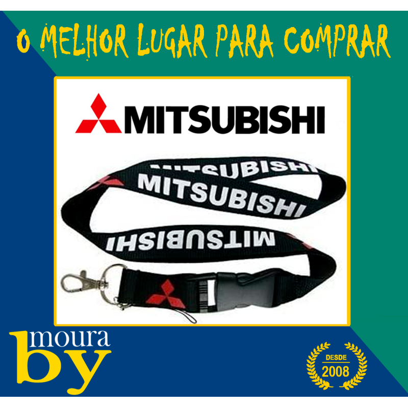 Fita porta chaves telemóvel Cartões identificação Mitsubishi