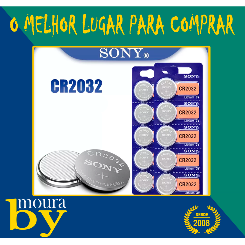 Bateria / Pilhas CMOS CR2032 B2032 Panasonic ou Sony