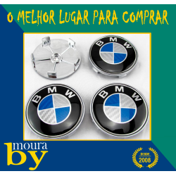 4 Centros De Jante Emblema BMW 68mm 68 mm Carbono