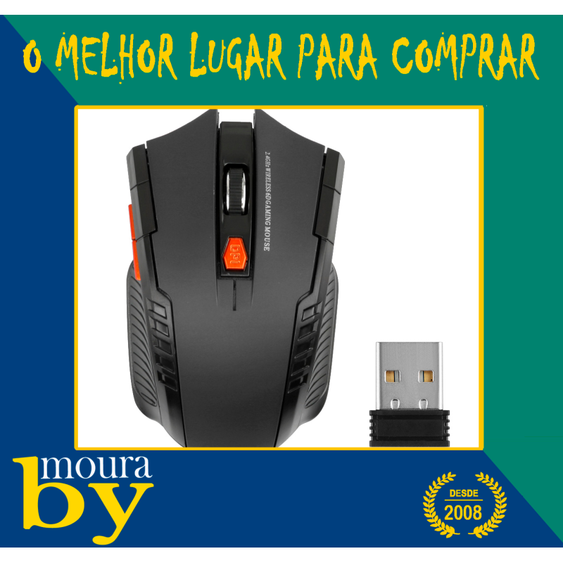Rato sem fios 2.4 GHz Optical Gaming Mouse Wireless