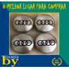 4 Centros Jante Emblema Audi Cinza 60mm 60 mm