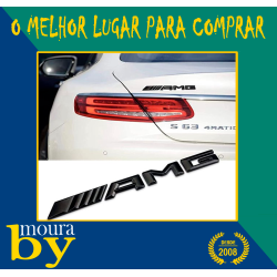 Emblema Traseiro Símbolo Autocolante Mercedes AMG Preto Matte